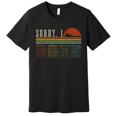 Sorry Idgaf Funny Hidden Message Guitar Chords Players Premium T-Shirt