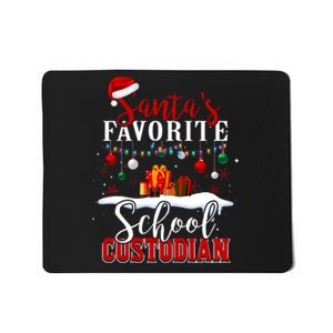 Santa Is Favorite School Custodian Xmas Light Hat Christmas Mousepad