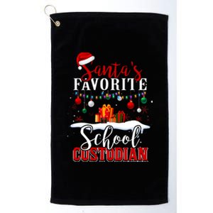 Santa Is Favorite School Custodian Xmas Light Hat Christmas Platinum Collection Golf Towel