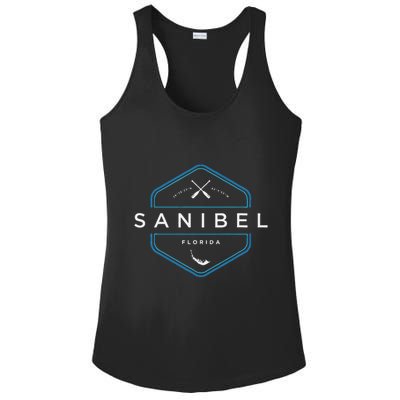 Sanibel Island Florida Beach Graphic Ladies PosiCharge Competitor Racerback Tank