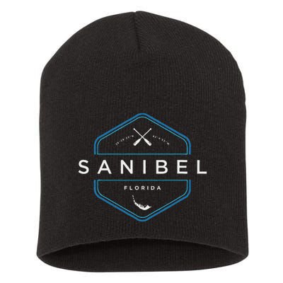 Sanibel Island Florida Beach Graphic Short Acrylic Beanie