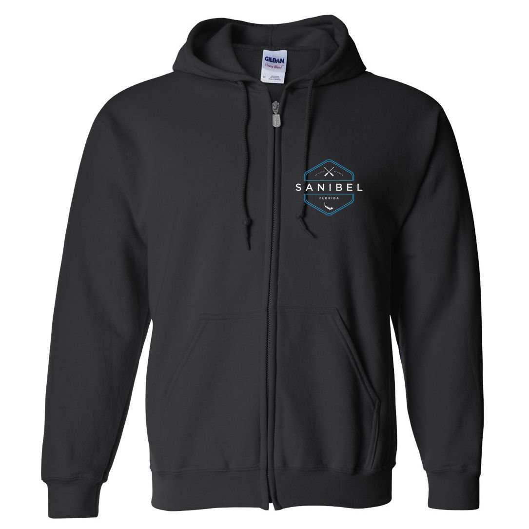 Sanibel Island Florida Beach Graphic Full Zip Hoodie