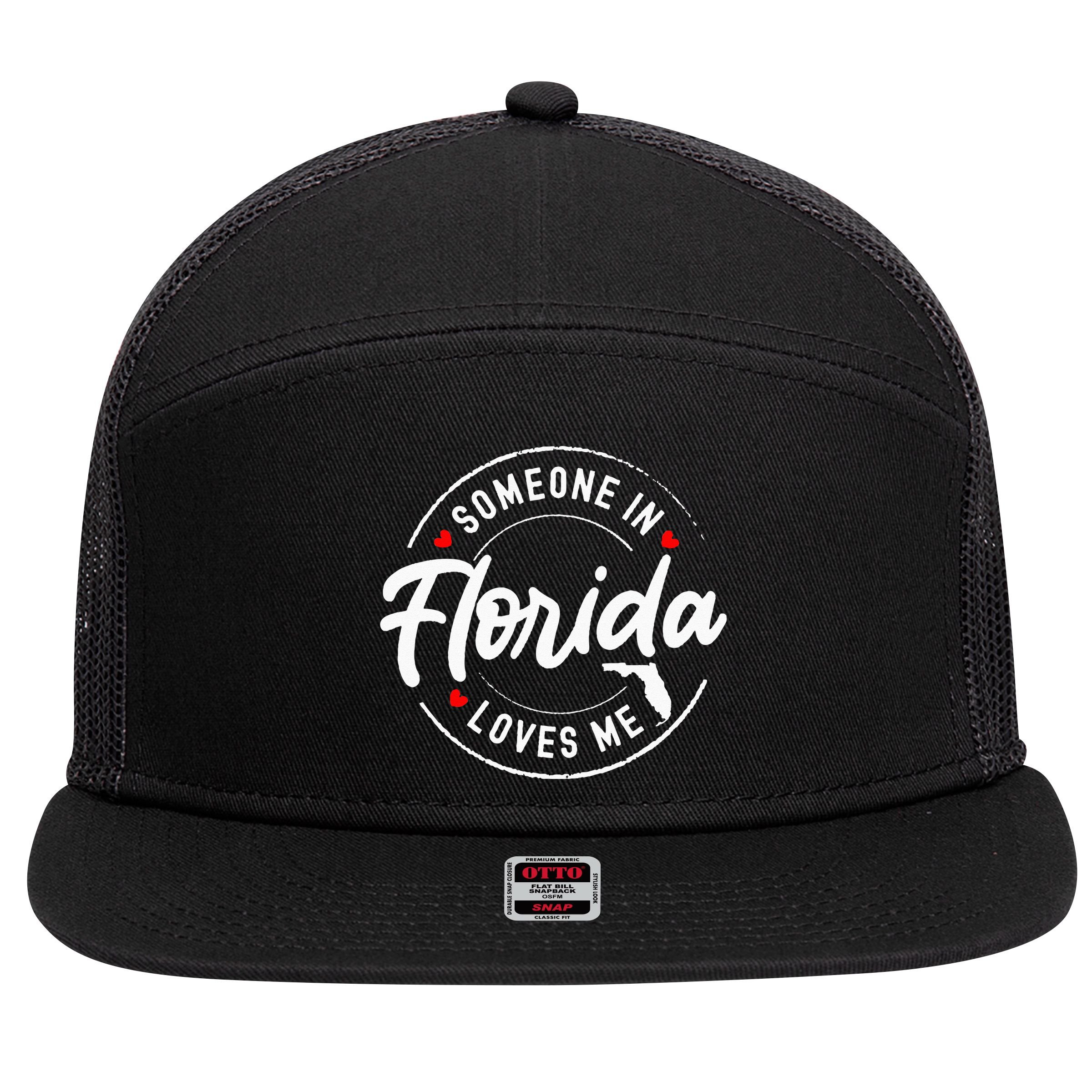 Someone In Florida Loves Me 7 Panel Mesh Trucker Snapback Hat