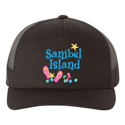 Sanibel Island Florida Seashells and Flip Flops Yupoong Adult 5-Panel Trucker Hat