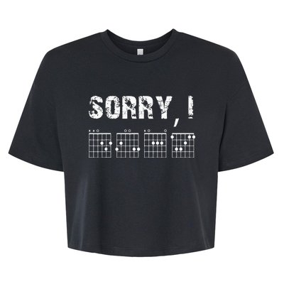 Sorry IDGAF Funny Hidden Message Guitar Chords For Lover Bella+Canvas Jersey Crop Tee