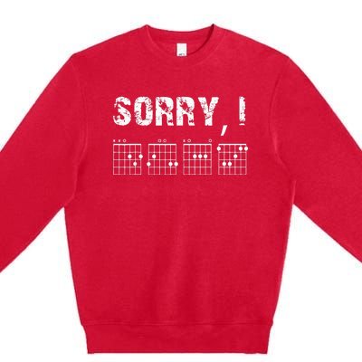 Sorry IDGAF Funny Hidden Message Guitar Chords For Lover Premium Crewneck Sweatshirt