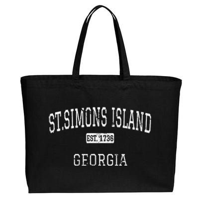 St.Simons Island Georgia Ga Vintage Cotton Canvas Jumbo Tote