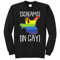 Screams In Gay Lazy Halloween Costume Funny LGBTQ Ghost Boo Sweatshirt