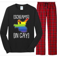 Screams In Gay Lazy Halloween Costume Funny LGBTQ Ghost Boo Long Sleeve Pajama Set