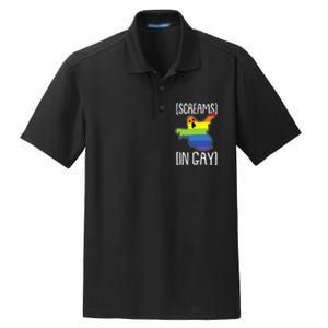 Screams In Gay Lazy Halloween Costume Funny LGBTQ Ghost Boo Dry Zone Grid Polo