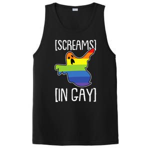 Screams In Gay Lazy Halloween Costume Funny LGBTQ Ghost Boo PosiCharge Competitor Tank