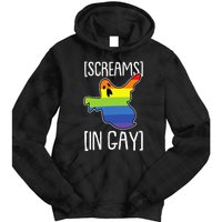 Screams In Gay Lazy Halloween Costume Funny LGBTQ Ghost Boo Tie Dye Hoodie