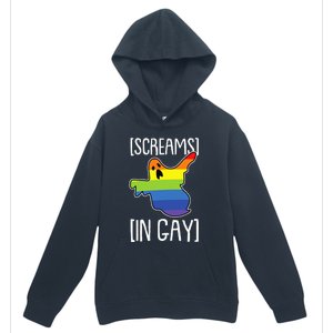 Screams In Gay Lazy Halloween Costume Funny LGBTQ Ghost Boo Urban Pullover Hoodie