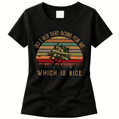 So I Got That Going For Me Which Is Nice Funny Vintage Hat Womens T-Shirt