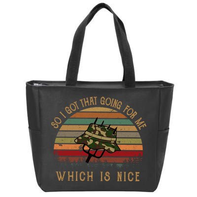 So I Got That Going For Me Which Is Nice Funny Vintage Hat Zip Tote Bag