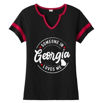 Someone In Georgia Loves Me Ladies Halftime Notch Neck Tee