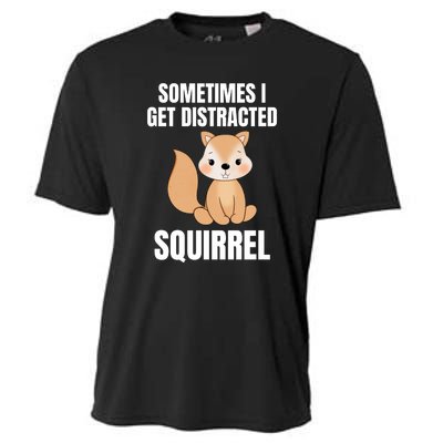 Sometimes I Get Distracted Squirrel Cooling Performance Crew T-Shirt