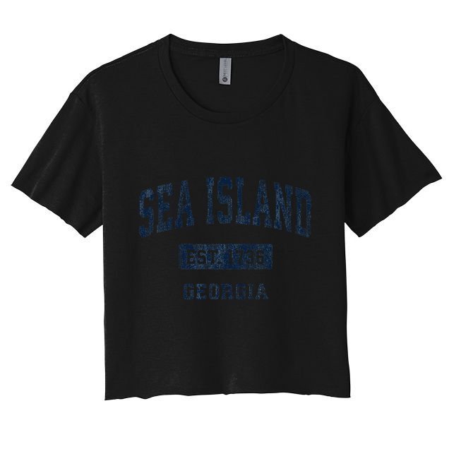 Sea Island Georgia Ga Vintage Established Crop Top