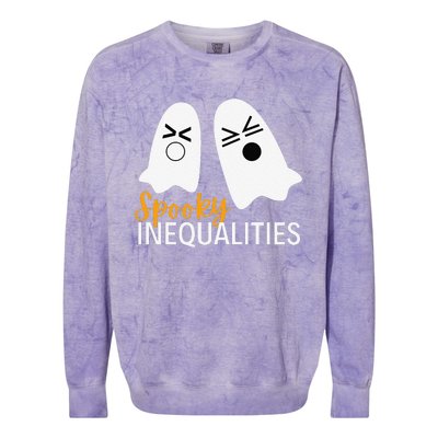 Spooky Inequalities Ghosts Halloween Math Teacher Cute Colorblast Crewneck Sweatshirt