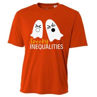 Spooky Inequalities Ghosts Halloween Math Teacher Cute Cooling Performance Crew T-Shirt