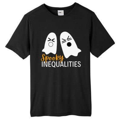 Spooky Inequalities Ghosts Halloween Math Teacher Cute Tall Fusion ChromaSoft Performance T-Shirt