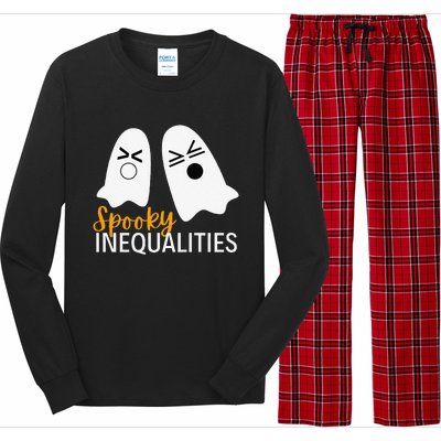 Spooky Inequalities Ghosts Halloween Math Teacher Cute Long Sleeve Pajama Set