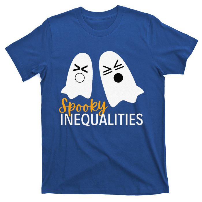 Spooky Inequalities Ghosts Halloween Math Teacher Cute T-Shirt