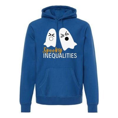 Spooky Inequalities Ghosts Halloween Math Teacher Cute Premium Hoodie