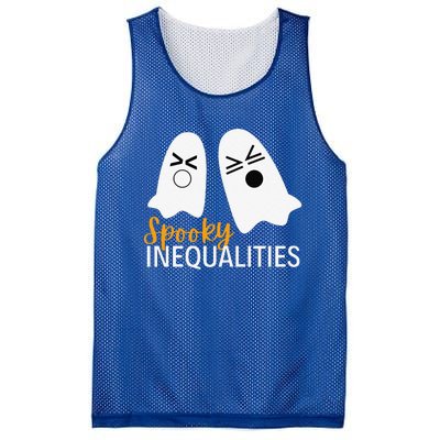 Spooky Inequalities Ghosts Halloween Math Teacher Cute Mesh Reversible Basketball Jersey Tank