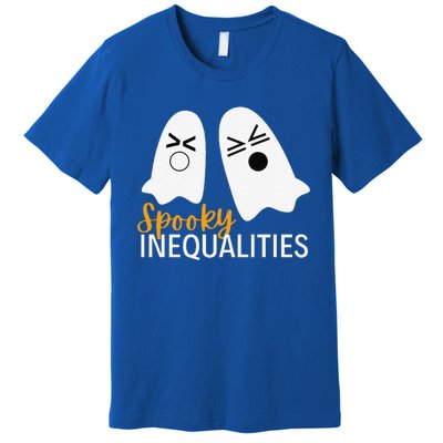 Spooky Inequalities Ghosts Halloween Math Teacher Cute Premium T-Shirt