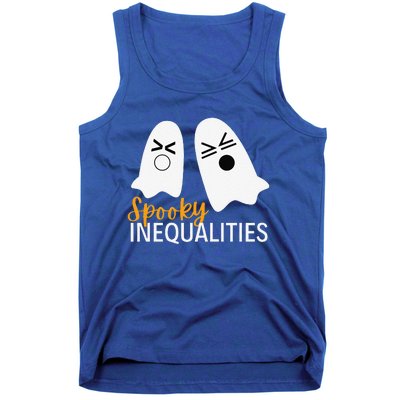 Spooky Inequalities Ghosts Halloween Math Teacher Cute Tank Top