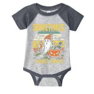 Sometimes I Ghost People Halloween Ghost Grave Moon V2 Infant Baby Jersey Bodysuit