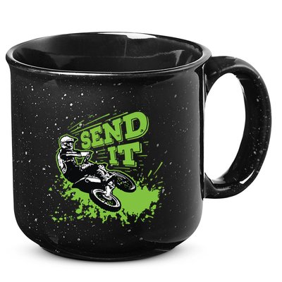 Send It Gift Funny Dirt Bike Motocross Supercross Rider 15oz Campfire Ceramic Mug