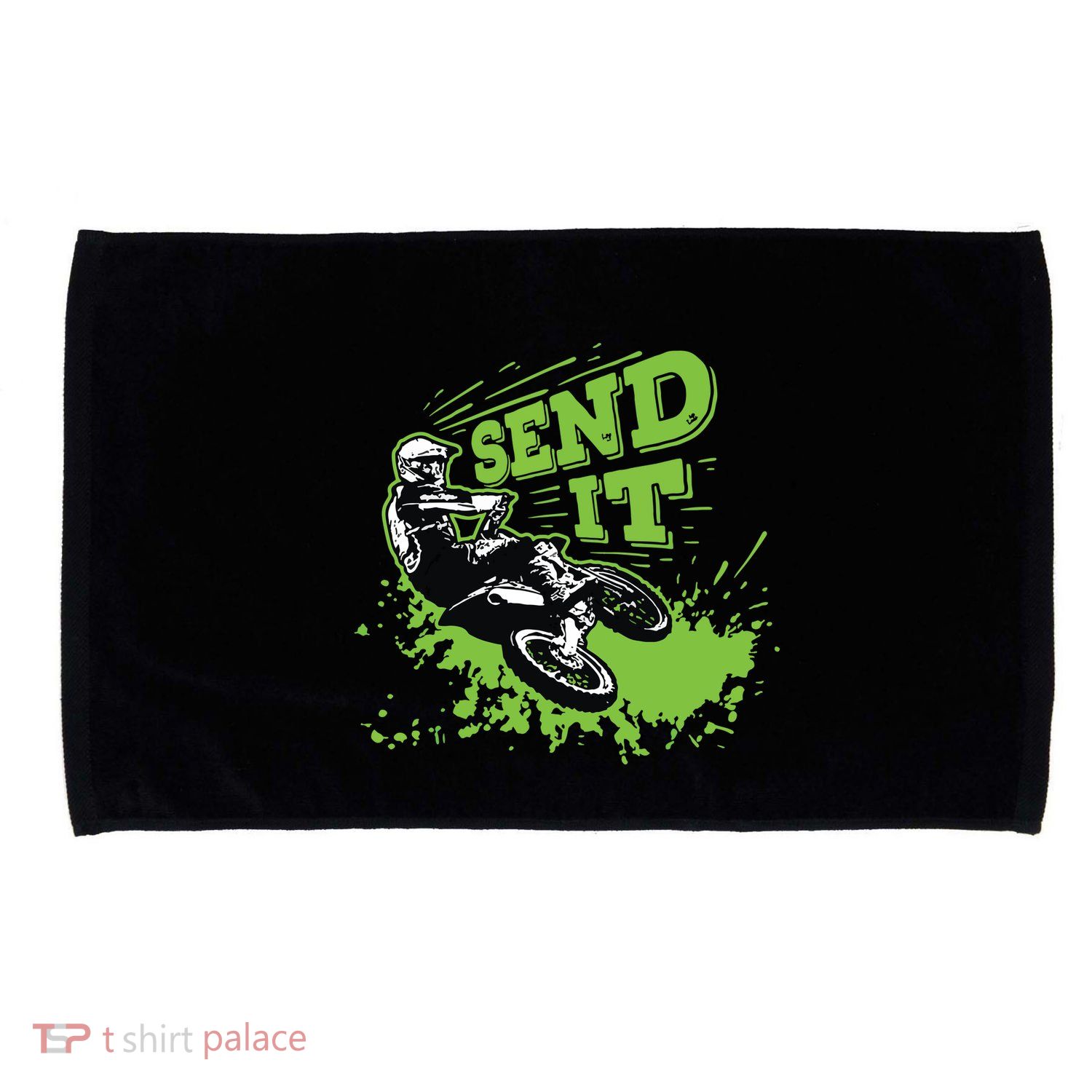 Send It Gift Funny Dirt Bike Motocross Supercross Rider Microfiber Hand Towel