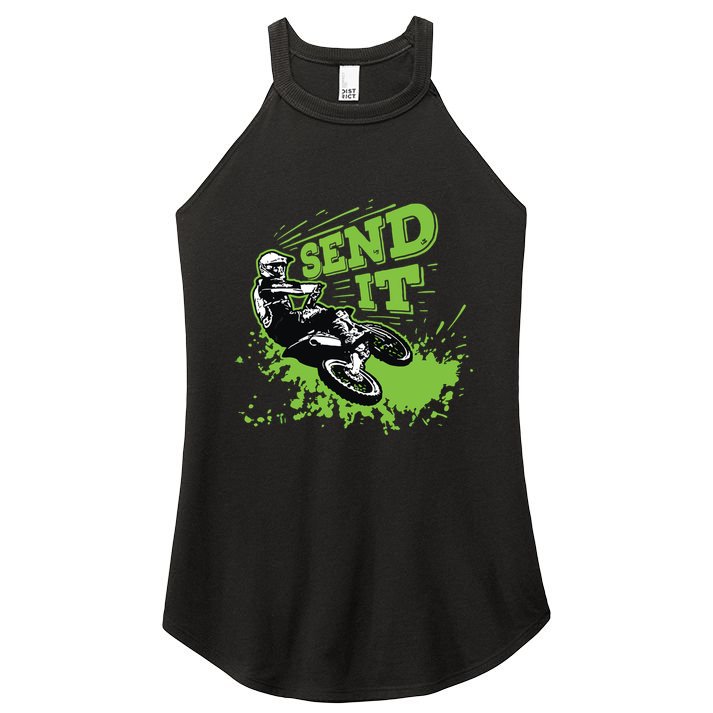 Send It Gift Funny Dirt Bike Motocross Supercross Rider Women's Perfect Tri Rocker Tank