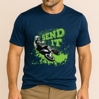 Send It Gift Funny Dirt Bike Motocross Supercross Rider Cooling Performance Crew T-Shirt