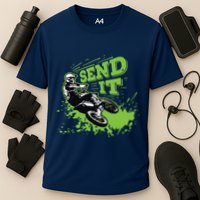 Send It Gift Funny Dirt Bike Motocross Supercross Rider Cooling Performance Crew T-Shirt