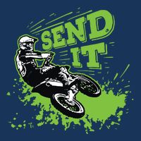 Send It Gift Funny Dirt Bike Motocross Supercross Rider Cooling Performance Crew T-Shirt