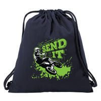 Send It Gift Funny Dirt Bike Motocross Supercross Rider Drawstring Bag