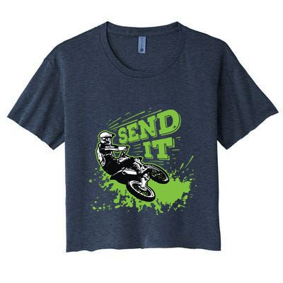 Send It Gift Funny Dirt Bike Motocross Supercross Rider Crop Top