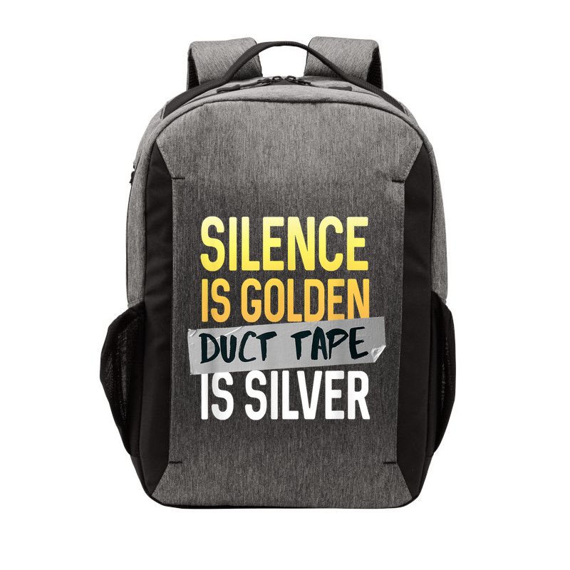 Silence Is Golden Duct Tape Is Silver Funny Sarcasm Vector Backpack