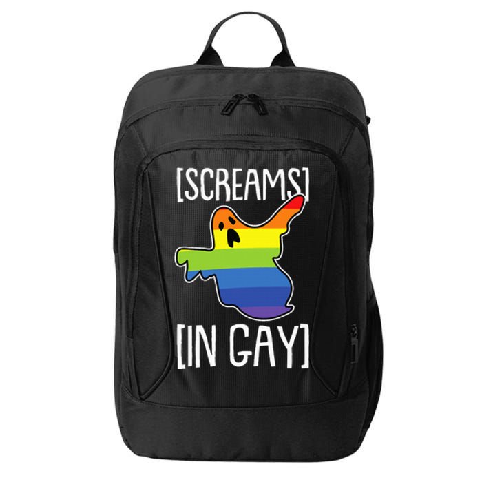 Screams In Gay Lazy Halloween Costume Funny LGBT Q Ghost Boo City Backpack