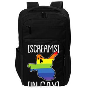 Screams In Gay Lazy Halloween Costume Funny LGBT Q Ghost Boo Impact Tech Backpack