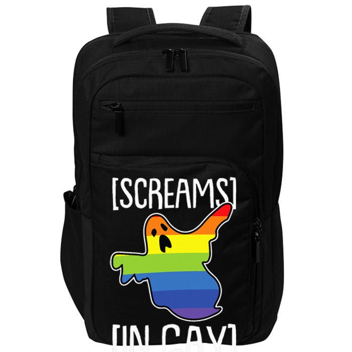 Screams In Gay Lazy Halloween Costume Funny LGBT Q Ghost Boo Impact Tech Backpack