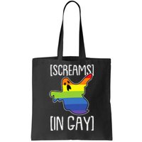 Screams In Gay Lazy Halloween Costume Funny LGBT Q Ghost Boo Tote Bag