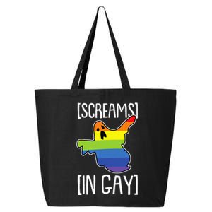 Screams In Gay Lazy Halloween Costume Funny LGBT Q Ghost Boo 25L Jumbo Tote