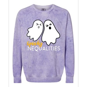 Spooky Inequalities Ghosts Halloween Math Teacher Colorblast Crewneck Sweatshirt