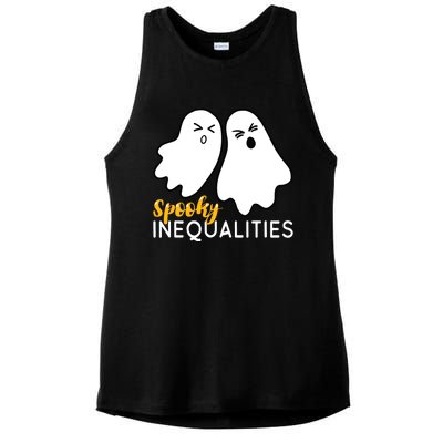 Spooky Inequalities Ghosts Halloween Math Teacher Ladies PosiCharge Tri-Blend Wicking Tank