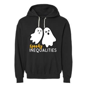 Spooky Inequalities Ghosts Halloween Math Teacher Garment-Dyed Fleece Hoodie