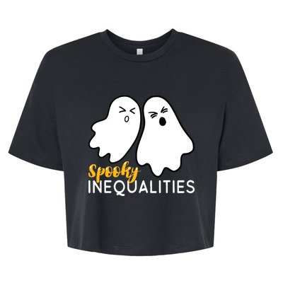 Spooky Inequalities Ghosts Halloween Math Teacher Bella+Canvas Jersey Crop Tee